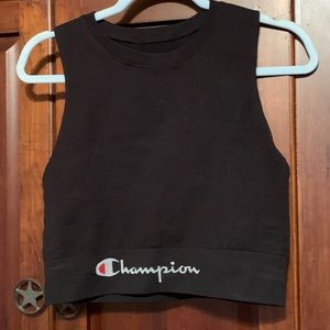 Black Champion Crop Tank
